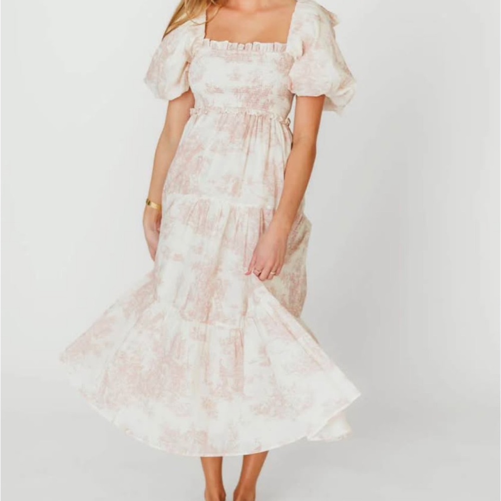 Elegant Cream Floral Dress